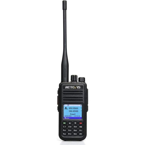  Retevis RT3S Dual Band DMR Digital Two Way Radio GPS Record 2 time Slot Ham Amateur Radio with Programming Cable (Black,1 Pack)