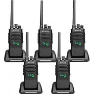 Retevis RT50 Two Way Radio DMR Walkie Talkies 10W 2200mAh Digital Walkie Talkies with Active View Display Function and Programming Cable(Black,5 Pack)