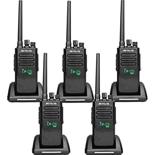  Retevis RT50 Two Way Radio DMR Walkie Talkies 10W 2200mAh Digital Walkie Talkies with Active View Display Function and Programming Cable(Black,5 Pack)