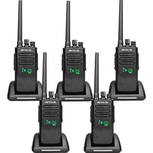  Retevis RT50 Two Way Radio DMR Walkie Talkies 10W 2200mAh Digital Walkie Talkies with Active View Display Function and Programming Cable(Black,5 Pack)