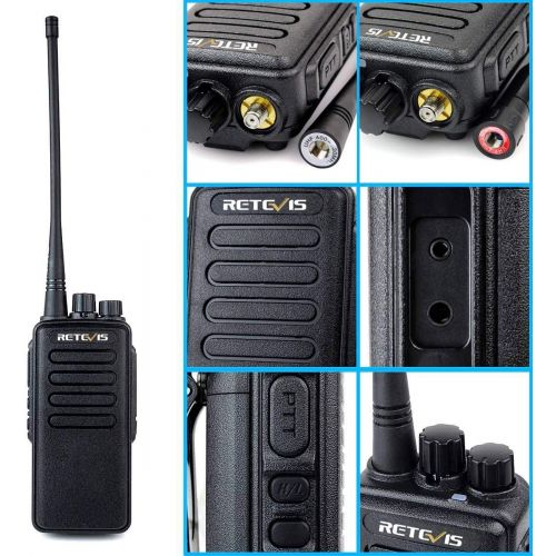  Retevis RT1 2 Way Radio 10W VHF 3000mAh 16CH Scan VOX Scrambler 1750Hz Tone Walkie Talkies Handheld Transceiver Ham Amateur Radio with Earpiece (Black)