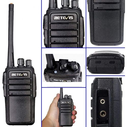  Retevis RT21 Walkie Talkies Generation 2 FRS Radio 16CH UHF Two Way Radio Rechargeable VOX Scramble 2 Way Radios(4 Pack) with 2 Pin C-Type Earpiece(4 Pack)