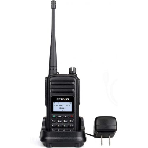  Retevis RT80 DMR Two Way Radio UHF400-480MHz Digital Ham Radio Compatible Moto TRBO (Black,1 ack) and Programming Cable