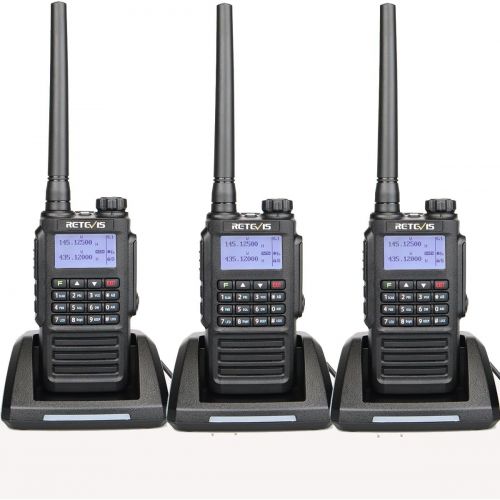  Retevis RT87 Walkie Talkies 128 channels Encryption IP67 Waterproof 2 Way Radios for Hunting and Other Outdoor Activities (Black,3 pack) with FM Function