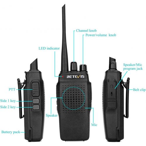  Retevis RT26 Two Way Radio 10W 3000 mAh High Power UHF 400-470MHz VOX Scan Handheld Transceiver(3 Pack) and Programming Cable