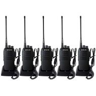Retevis RT1 2 Way Radio 10W UHF 400-520 MHz 16 Channel 1750Hz Tone VOX Handheld Mobile Transceiver (5 Pack) and Programming Cable