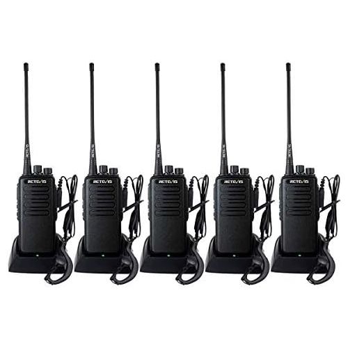  Retevis RT1 2 Way Radio 10W UHF 400-520 MHz 16 Channel 1750Hz Tone VOX Handheld Mobile Transceiver (5 Pack) and Programming Cable