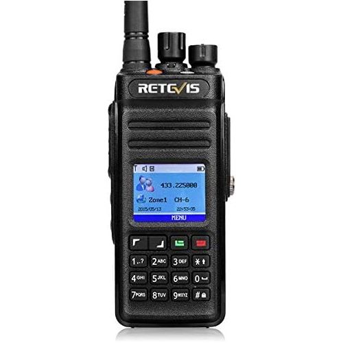  Retevis RT83 2 Way Radio DMR IP67 Waterproof 10W 2800mAh 2 Time Slot Digital Ham Radio(Black, 1Pack) and Programming Cable