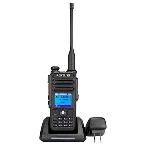  Retevis RT82 Dual Band DMR Digital 2 Way Radio 5W 136-174MHZ400-480MHZ 3000 Channels 10000 Contacts List Waterproof GPS Ham Amateur Radio with Record Function and Programming Cabl