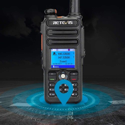  Retevis RT82 Dual Band DMR Digital 2 Way Radio 5W 136-174MHZ400-480MHZ 3000 Channels 10000 Contacts List Waterproof GPS Ham Amateur Radio with Record Function and Programming Cabl