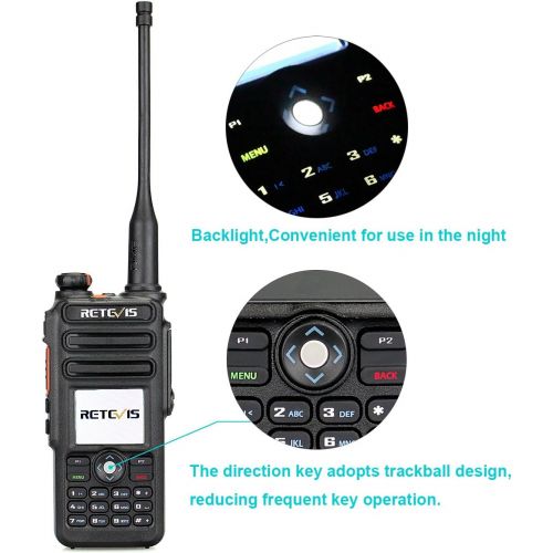  Retevis RT82 Dual Band DMR Digital 2 Way Radio 5W 136-174MHZ400-480MHZ 3000 Channels 10000 Contacts List Waterproof GPS Ham Amateur Radio with Record Function and Programming Cabl