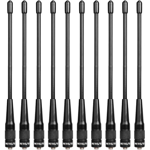  Retevis Walkie Talkie Antenna SMA-F Dual Band Antenna Compatible Baofeng UV-5R BF-888S Retevis H-777 RT21 Walkie Talkie (10 Pack)