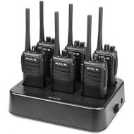 Retevis RT21 Two Way Radios UHF 400-480MHz FRS Walkie Talkies 16CH CTCSSDCS TOT VOX Scan Scrambler Squelch 2 Way Radios(6 Pack) with Six-Way Multi Gang Charger 