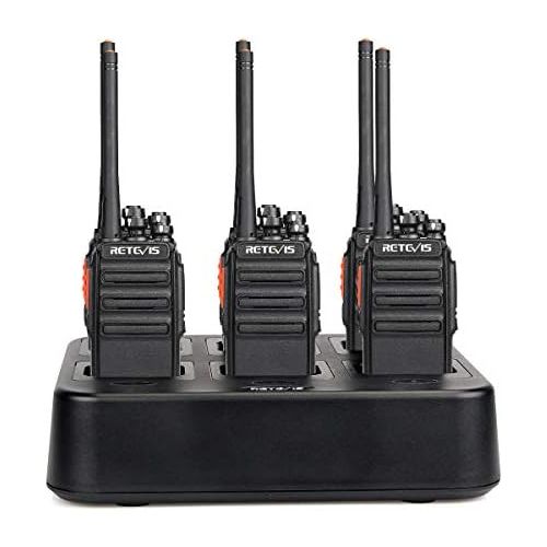  Retevis H-777S Walkie Talkies FRS Frequency Security License-Free 2 Way Radios(6 Pack) with Six Way Gang Charger
