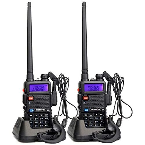  Retevis RT-5R 2 Way Radio 5W 128CH UHFVHF 136-174400-520 MHz Dual Band Dual Standby DTMFCTCSSDCS FM Ham Radio (2 Pack)