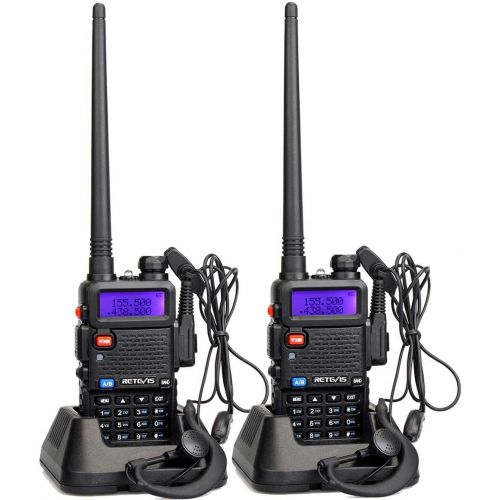  Retevis RT-5R 2 Way Radio 5W 128CH UHFVHF 136-174400-520 MHz Dual Band Dual Standby DTMFCTCSSDCS FM Ham Radio (2 Pack)