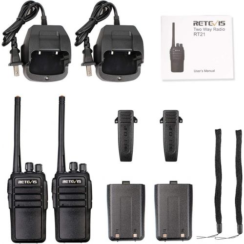  Retevis RT21 Generation 2 Two Way Radios 16CH 3000mAh UHF 2 Way Radios 400-480MHz VOX Walkie Talkies(10 Pack) with Programming Cable