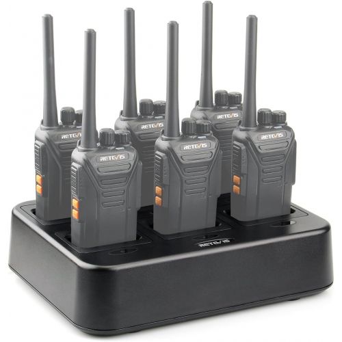  Retevis RT27 Six-Way Charger Multi Unit Gang Charger for Retevis RT27 Walkie Talkies Retevis RT27 Battery (1 Pack)