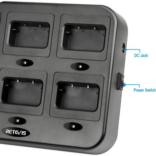  Retevis RT27 Six-Way Charger Multi Unit Gang Charger for Retevis RT27 Walkie Talkies Retevis RT27 Battery (1 Pack)