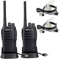 Retevis RT21 Two Way Radio Rechargeable UHF 400-480MHz 16 CH CTCSSDCS VOX Scan Squelch Scrambler Security Walkie Talkies(2 Pack) and Covert Air Acoustic Earpiece(2 Pack)