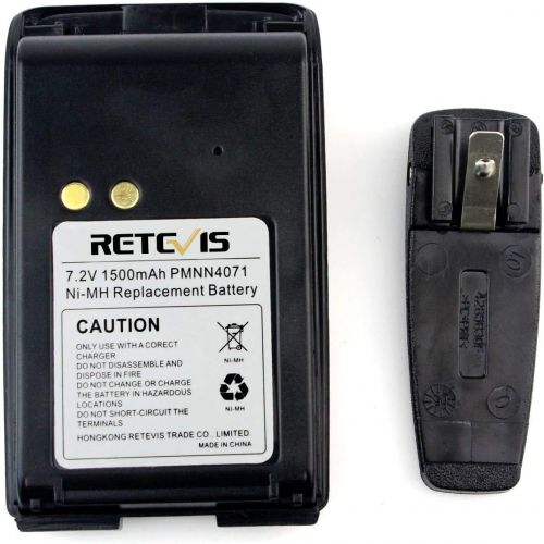  Retevis 2 Way Radio Battery and Walkie Talkies Belt Clip 1500mAh 7.2V Ni-MH Rechargeable Battery Compatible Motorola Two Way Radios Mag One BPR40 A8 PMNN4071 PMNN4071AR 2 Way Radio