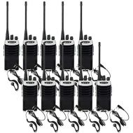 Retevis RT7 Two Way Radios 3W VOX 16 CH 2 Way Radio Rechargeable FM Radio Walkie Talkies with Earpiece(Silver Black Border,10 Pack) with Programming Cable