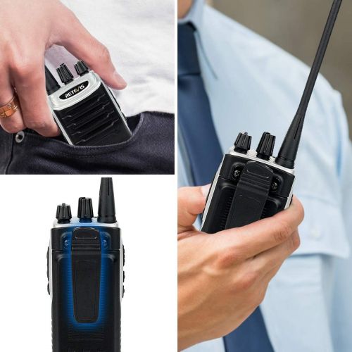  Retevis RT7 Two Way Radios 3W VOX 16 CH 2 Way Radio Rechargeable FM Radio Walkie Talkies with Earpiece(Silver Black Border,10 Pack) with Programming Cable