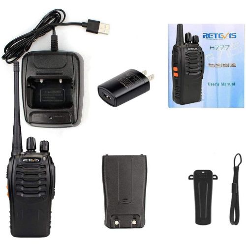  Retevis H-777 Two Way Radio UHF Scan Easy Operate 2 Way Radio 16CH Flashlight Walkie Talkies(4 Pack)