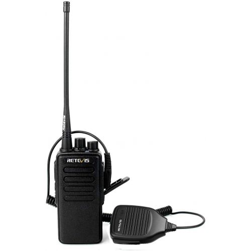  Retevis RT1 10W UHF Rechargeable Two-Way Radio 70CM 16CH VOX Scrambler Handheld Transceiver with Earpiece and Speaker Mic (2 Pack)