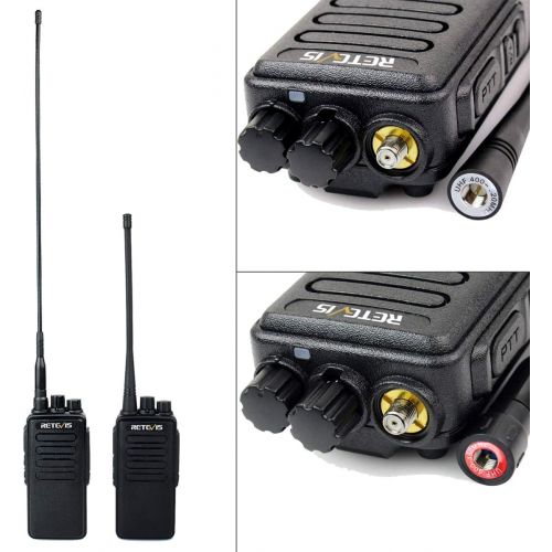  Retevis RT1 10W UHF Rechargeable Two-Way Radio 70CM 16CH VOX Scrambler Handheld Transceiver with Earpiece and Speaker Mic (2 Pack)