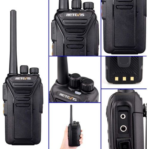  Retevis RT27 Walkie Talkies Rechargeable License-Free FCC Certification Interference-Free Rugged Two Way Radios (Black,10 Pack) and Programming Cable