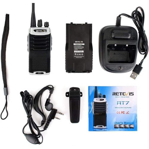  Retevis RT7 Walkie Talkies Rechargeable UHF Radio 3W VOX FM 16CH Two Way Radios with Headsets(20 Pack) with Programming Cable