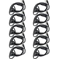 Retevis 2 Pin Walkie Talkies Earpiece D Shape Headset Earpiece Compatible Baofeng UV-5R BF-888S BF-F8HP Retevis H-777 RT21 RT22 RT27 H-777S Kenwood 2 Way Radios (10 Pack)