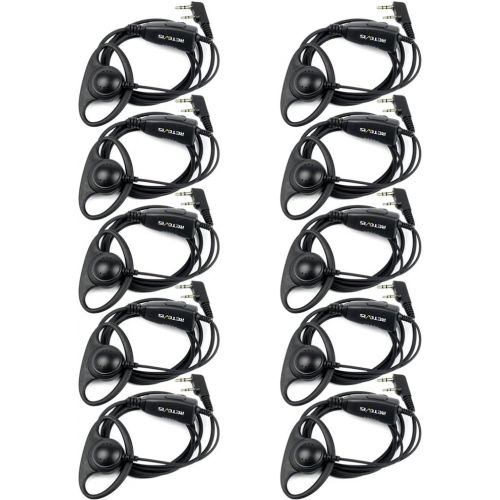  Retevis 2 Pin Walkie Talkies Earpiece D Shape Headset Earpiece Compatible Baofeng UV-5R BF-888S BF-F8HP Retevis H-777 RT21 RT22 RT27 H-777S Kenwood 2 Way Radios (10 Pack)