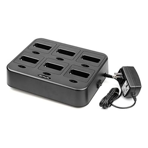  Retevis RT22 Six-Way Charger Multi Unit Charger for Retevis RT22 Walkie Talkie and Battery (1 Pack)