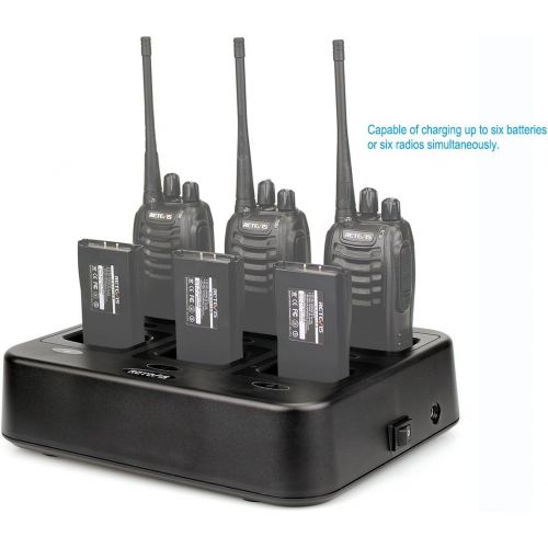  Retevis 6-Way Multi Unit Charger Gang Charger Fit Baofeng Arcshell AR-5 BF-888S Retevis H-777（Not for Retevis H-777S）Walkie Talkies (1 Pack)