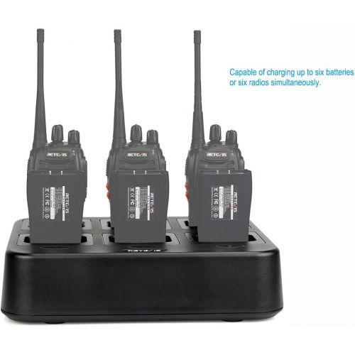  Retevis 6-Way Multi Unit Charger Gang Charger Fit Baofeng Arcshell AR-5 BF-888S Retevis H-777（Not for Retevis H-777S）Walkie Talkies (1 Pack)