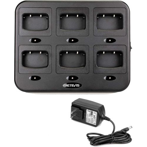  Retevis 6-Way Multi Unit Charger Gang Charger Fit Baofeng Arcshell AR-5 BF-888S Retevis H-777（Not for Retevis H-777S）Walkie Talkies (1 Pack)