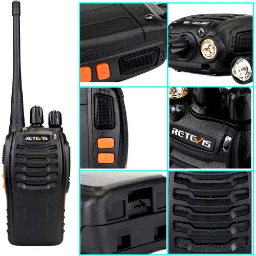  Retevis H-777 Walkie Talkies UHF Long Range Rechargeable 2 Way Radio 16CH Portable Handheld Emergency Two Way Radios Set (10 Pack)