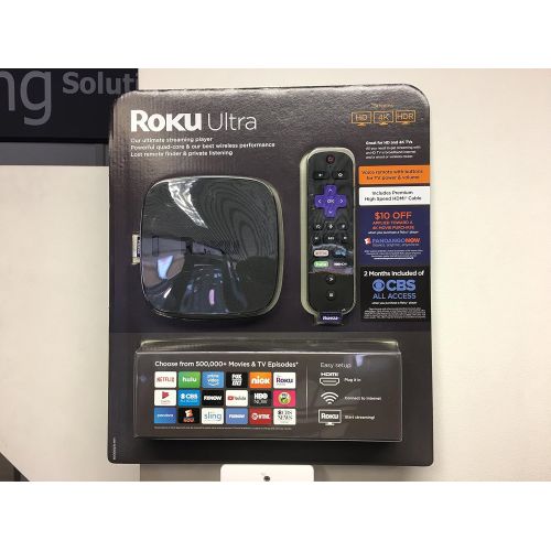  Roku Ultra Bundle 4KHDRHD streaming player with Enhanced remote and HDMI cable + $10 OFF Fandango + 2 months CBS all access (exp 6302019)