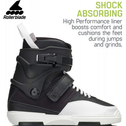 롤러블레이드 Rollerblade NJ Team Unisex Adult Street Inline Skate, Black and White, High Performance Inline Skates