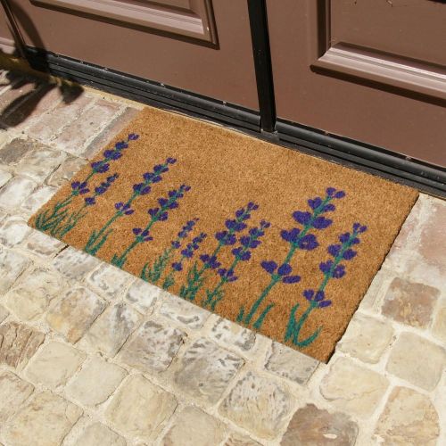  Visit the Rubber-Cal Store Rubber-Cal Purple English Lavender Flower Doormat, 18 x 30
