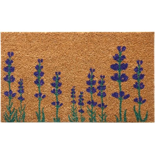  Visit the Rubber-Cal Store Rubber-Cal Purple English Lavender Flower Doormat, 18 x 30