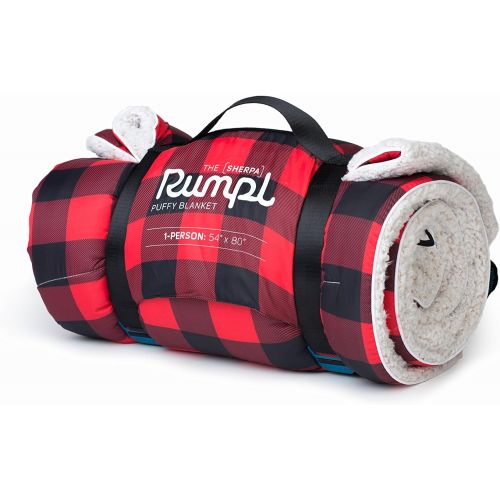 Rumpl The Sherpa Puffy Blanket | Ultra Soft Warm Outdoor Fleece Sherpa Blanket for Camping, Picnics, Traveling, Concerts