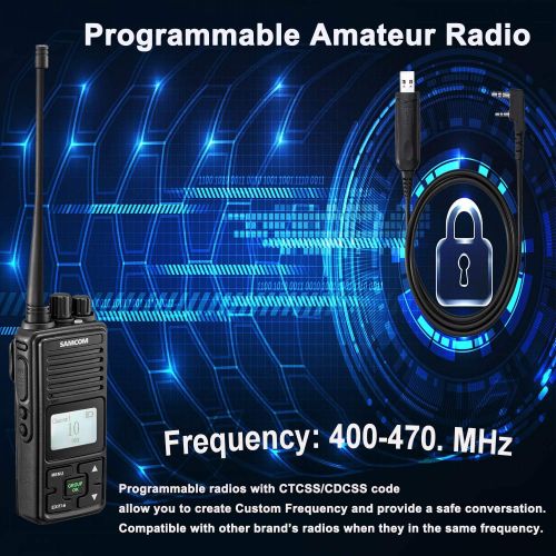  SAMCOM 2 Ways Radio Long Range Samcom FPCN10A GMRS Walkie Talkie 20 Channels Wireless Intercom with Group Button, UHF 400-470MHz,2 Watt, Earpiece, Belt Clip(Pack of 3)