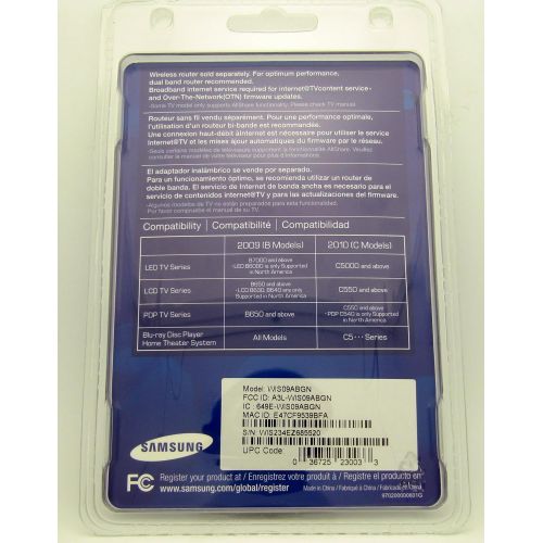 삼성 Samsung WIS09ABGN WIRELESS LINKSTICK WIS09ABGN2 USB LAN Adapter FOR SAMSUNG 2009 - 2010 & 2011 BLU-RAY PLAYERS, 2010 & 2011 SAMSUNG TVs