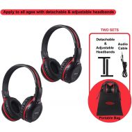 [아마존베스트]SIMOLIO 2 Pack of Wireless Car Headphones, Wireless Headphones for Kids, in Car Wireless Headphones with Travelling Bag for Universal Rear Entertainment System, 2 Channel Wireless Headphon