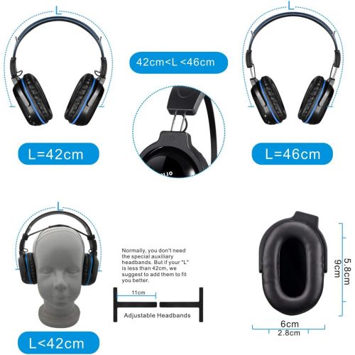  [아마존베스트]SIMOLIO 4 Pack of DVD Wireless Headphones, Car Kids Headphones, IR Headphones for Car Entertainment System, Wireless IR Headphones with Dual Channel