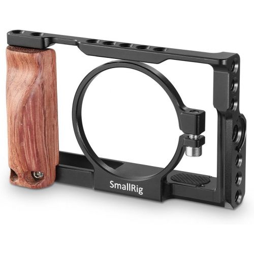  SmallRig SMALLRIG RX100 Cage for Sony RX100 V  RX100 III  RX100 IV (Sony M3 M4 M5) Camera with Wooden Handle Grip - 2105