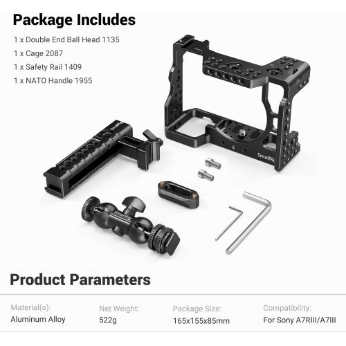  SmallRig SMALLRIG A7RIII Cage Kit Rig for Sony A7RIIIA7III Camera with Top Handle, Ball Head - 2103